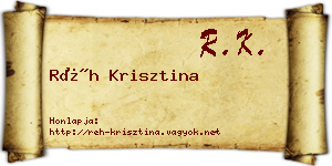 Réh Krisztina névjegykártya